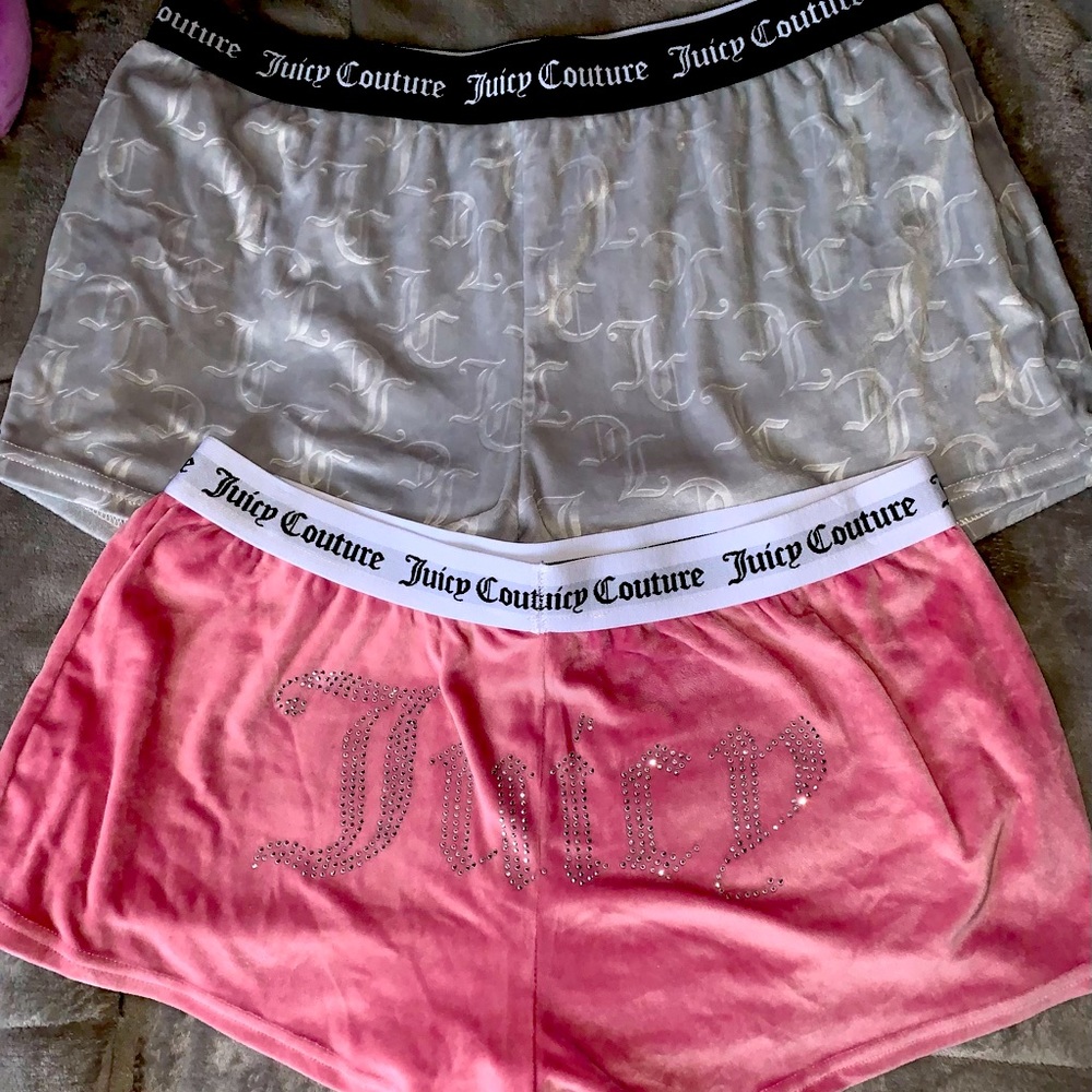 Juicy Couture Sleep Shorts Velvet 2 Piece Designer Sleepwear Set for Women